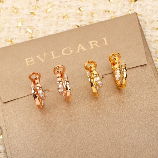 Bvlgari SERPENTI VIPER Snake Earrings with Geometric Design