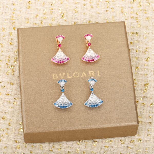 Bvlgari DIVAS' DREAM Full Diamond Earrings with Fan Design