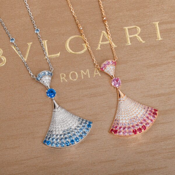 Diva's Dream Large Diamond Necklace with Gradient Gemstones