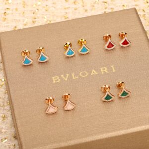 Bvlgari DIVAS' DREAM Rose Gold Stud Earrings with Fan Design