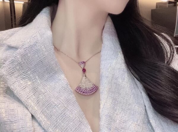 Diva's Dream Large Diamond Necklace with Gradient Gemstones - Image 11