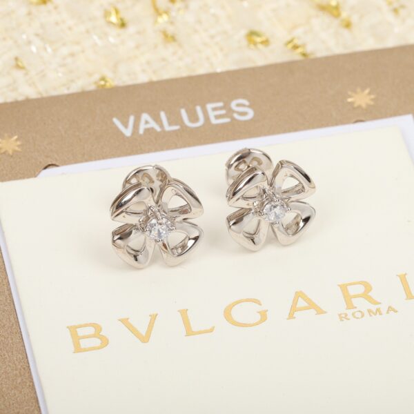 Bvlgari Fiorever Radiant Petal Silver Earrings - Image 3