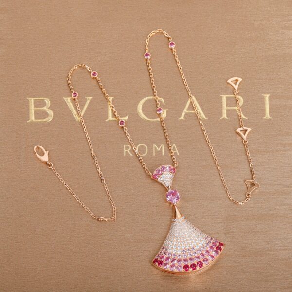 Diva's Dream Large Diamond Necklace with Gradient Gemstones - Image 3