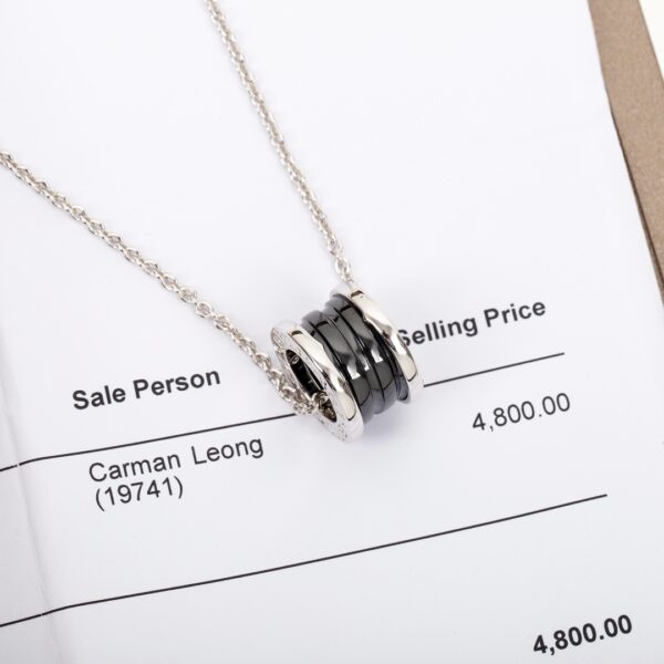 Save the Children sterling silver necklace with black ceramic and sterling silver chain.