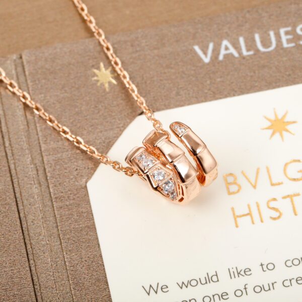 Bvlgari Serpenti Viper Double Coil Diamond Snake Necklace - Image 2