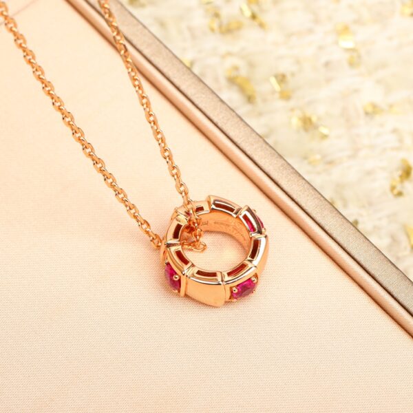 Bvlgari-Inspired Snake Bone Ruby Necklace - Image 3