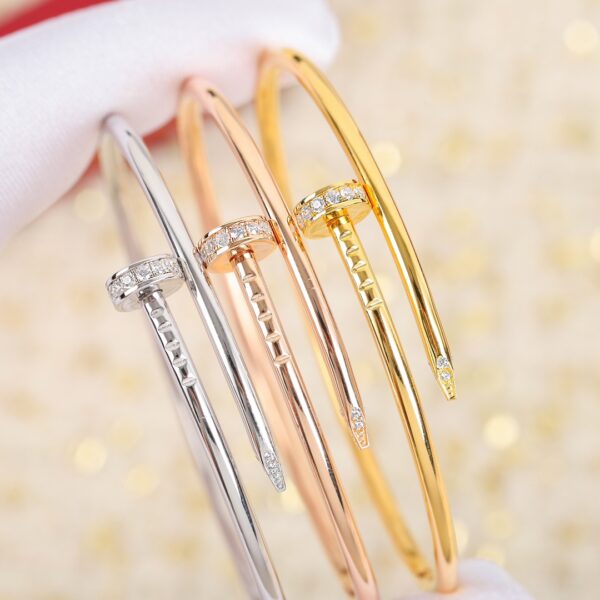 Classic Diamond Nail Bracelet - Narrow Elastic Version - Image 2