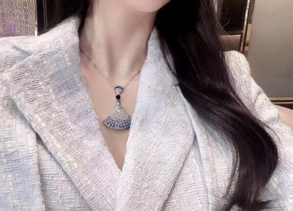 Diva's Dream Large Diamond Necklace with Gradient Gemstones - Image 10